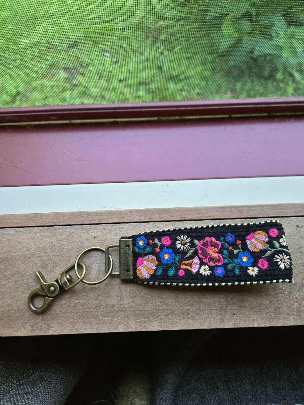 America & Beyond Embroidered Keychain/Wristlet